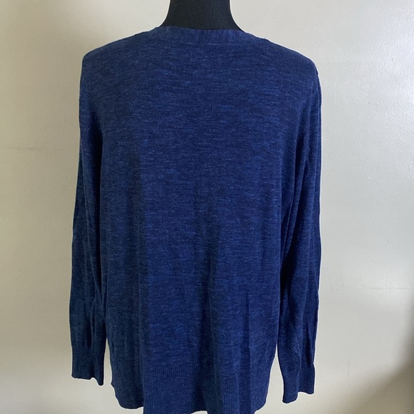 Sonoma Dark Heather Blue V-Neck Button Front Cardigan Sweater Lightweight Sz XL - Picture 6 of 8